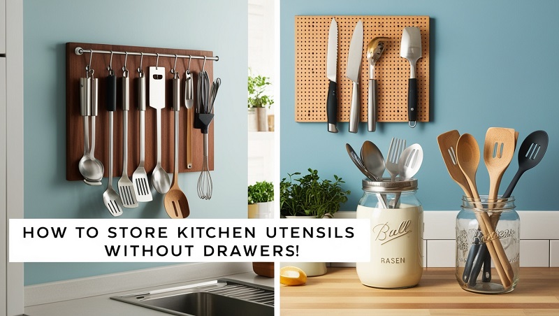 How to Store Kitchen Utensils Without Drawers